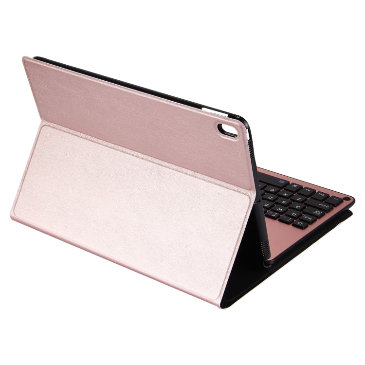 For iPad Pro 10.5 inch Detachable Aluminum Alloy Bluetooth Keyboard + Lambskin Texture Leather Tablet Case with Holder