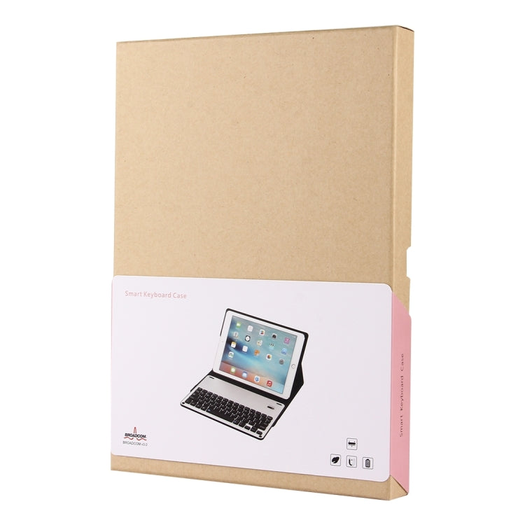 For iPad Pro 10.5 inch Detachable Aluminum Alloy Bluetooth Keyboard + Lambskin Texture Leather Tablet Case with Holder