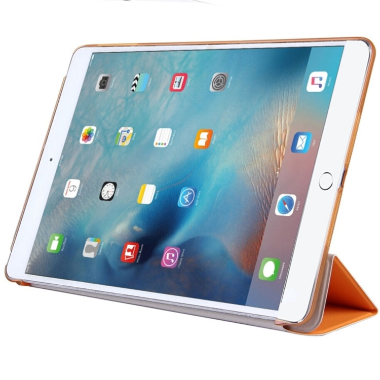 For iPad Pro 12.9 inch (2016) PU +Frosted Plastic Bottom Cover  Horizontal Flip Leather Case with Three-folding Holder & Sleep Function