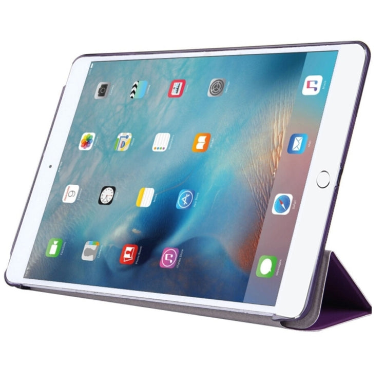 For iPad Pro 12.9 inch (2016) PU +Frosted Plastic Bottom Cover  Horizontal Flip Leather Case with Three-folding Holder & Sleep Function