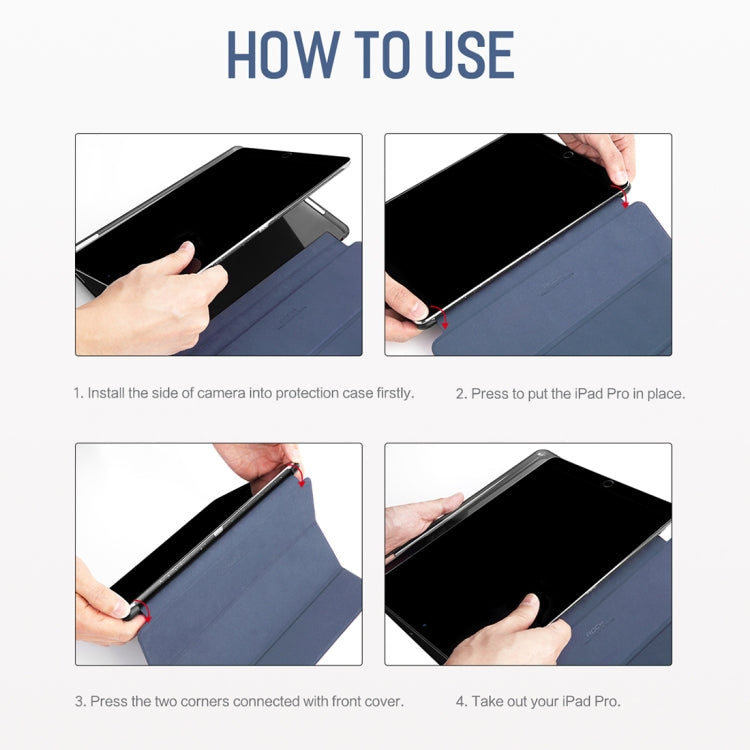 ROCK Horizontal Flip Leather Case for iPad Pro 10.5 inch, with Three-folding Holder & Pen Slots