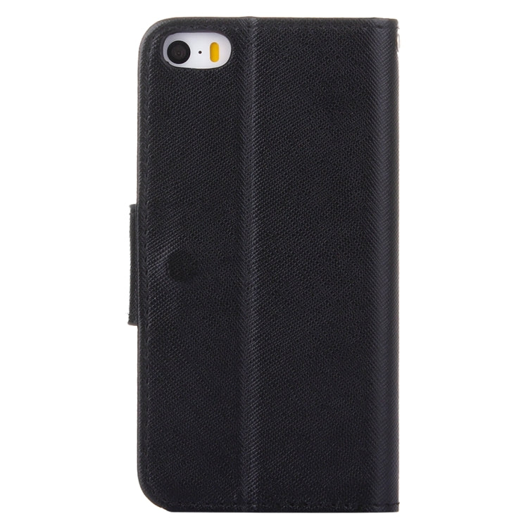 Cross Texture Horizontal Flip Solid Color Leather Case with Holder & Card Slots & Wallet for iPhone SE & 5 & 5s