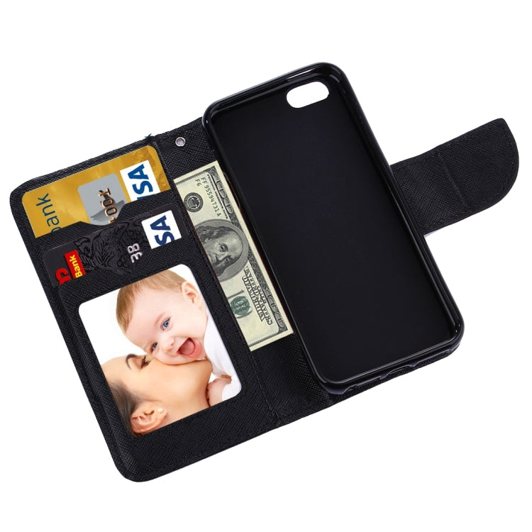 Cross Texture Horizontal Flip Solid Color Leather Case with Holder & Card Slots & Wallet for iPhone SE & 5 & 5s