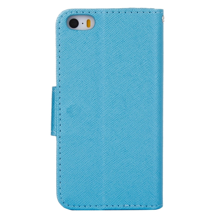 Cross Texture Horizontal Flip Solid Color Leather Case with Holder & Card Slots & Wallet for iPhone SE & 5 & 5s