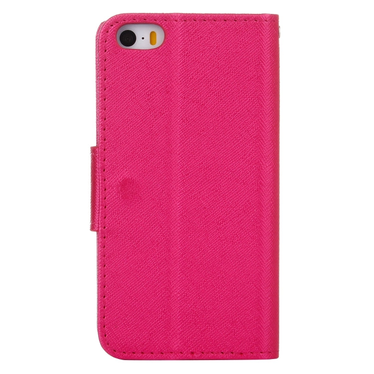 Cross Texture Horizontal Flip Solid Color Leather Case with Holder & Card Slots & Wallet for iPhone SE & 5 & 5s