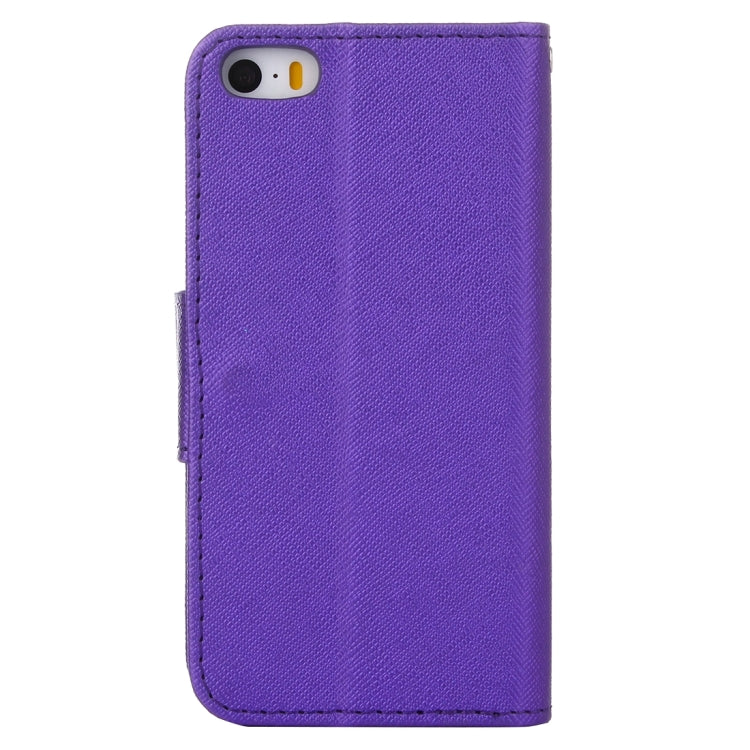 Cross Texture Horizontal Flip Solid Color Leather Case with Holder & Card Slots & Wallet for iPhone SE & 5 & 5s