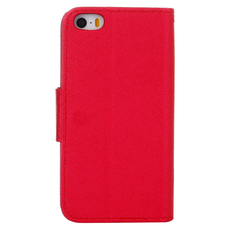Cross Texture Horizontal Flip Solid Color Leather Case with Holder & Card Slots & Wallet for iPhone SE & 5 & 5s