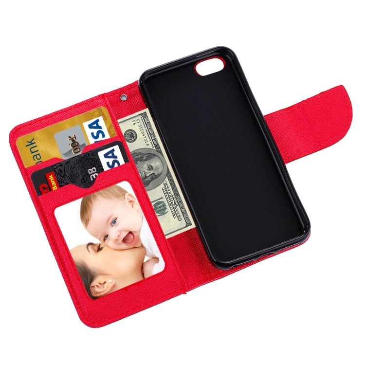 Cross Texture Horizontal Flip Solid Color Leather Case with Holder & Card Slots & Wallet for iPhone SE & 5 & 5s