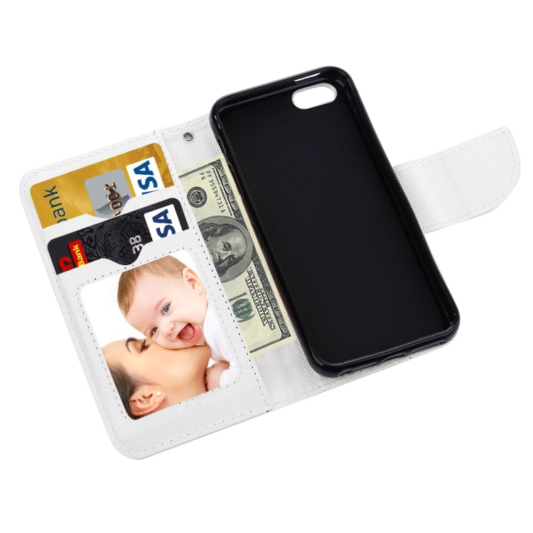 Cross Texture Horizontal Flip Solid Color Leather Case with Holder & Card Slots & Wallet for iPhone SE & 5 & 5s