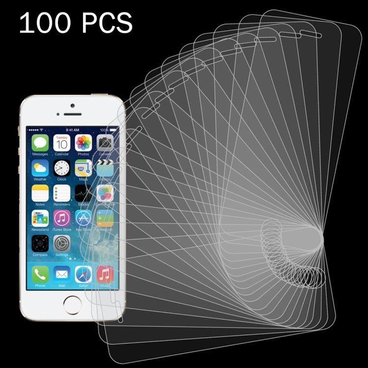100 PCS for iPhone SE & 5s & 5C & 5 0.26mm 9H Surface Hardness 2.5D Explosion-proof Tempered Glass Screen Film