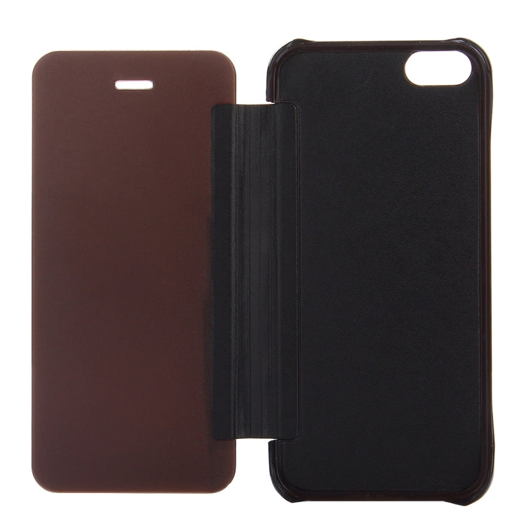 For iPhone SE & 5s & 5 Electroplating Mirror Horizontal Flip Leather Case