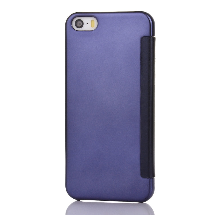 For iPhone SE & 5s & 5 Electroplating Mirror Horizontal Flip Leather Case
