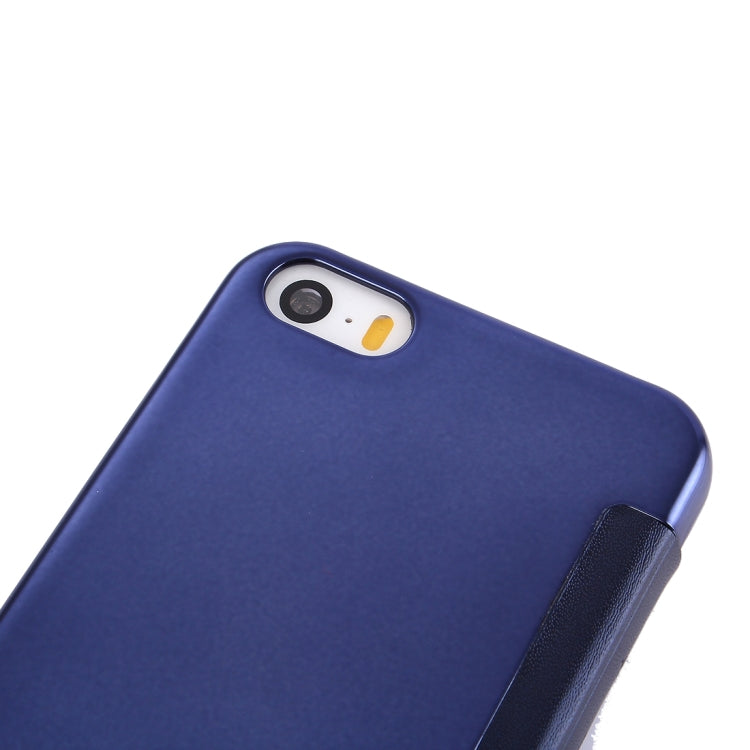 For iPhone SE & 5s & 5 Electroplating Mirror Horizontal Flip Leather Case