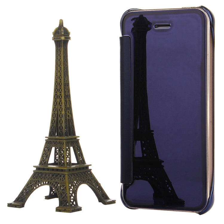 For iPhone SE & 5s & 5 Electroplating Mirror Horizontal Flip Leather Case