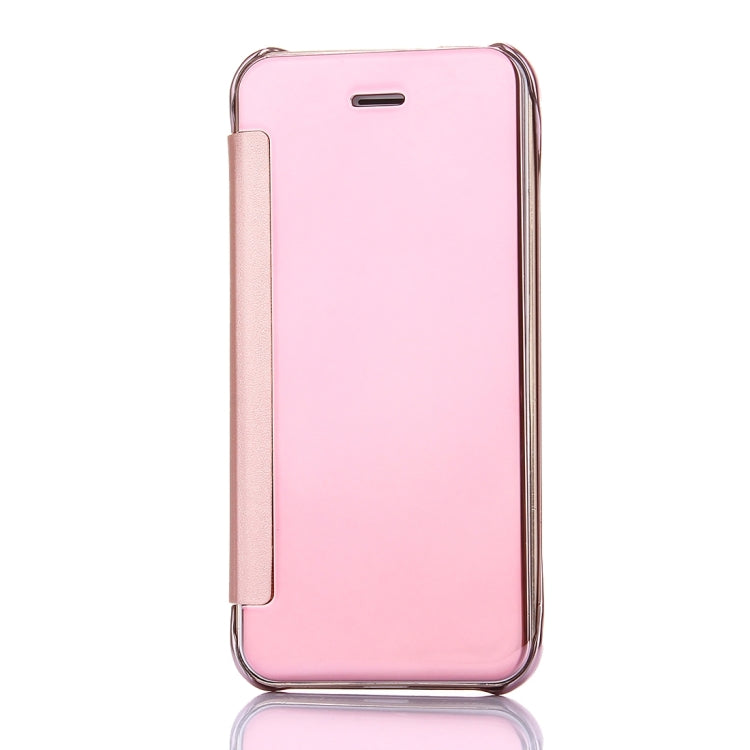 For iPhone SE & 5s & 5 Electroplating Mirror Horizontal Flip Leather Case