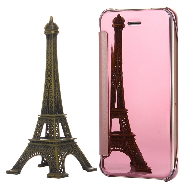 For iPhone SE & 5s & 5 Electroplating Mirror Horizontal Flip Leather Case
