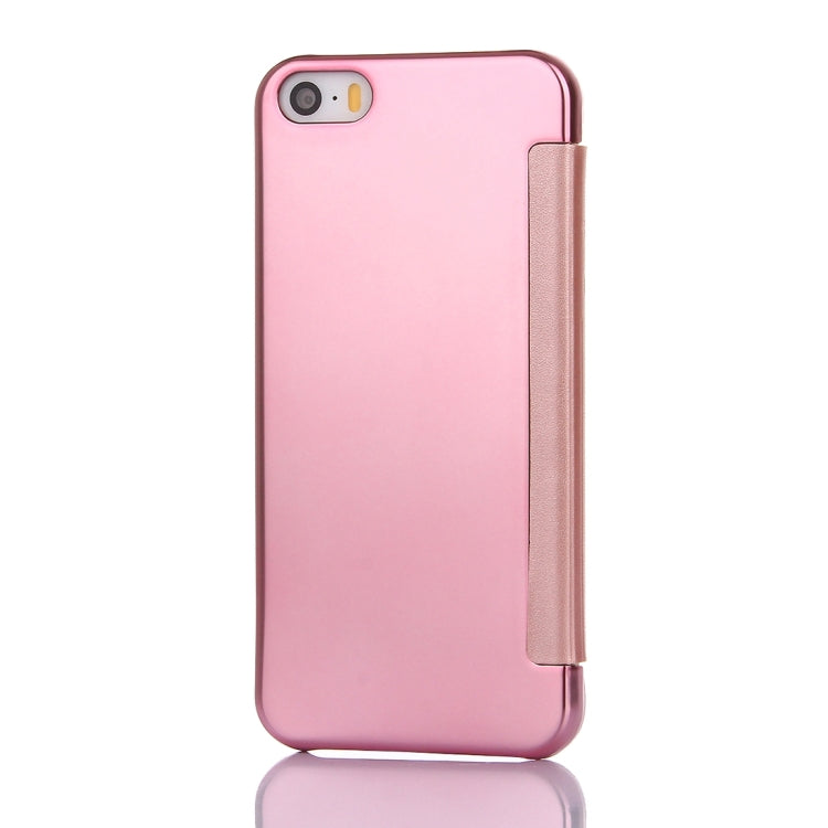 For iPhone SE & 5s & 5 Electroplating Mirror Horizontal Flip Leather Case