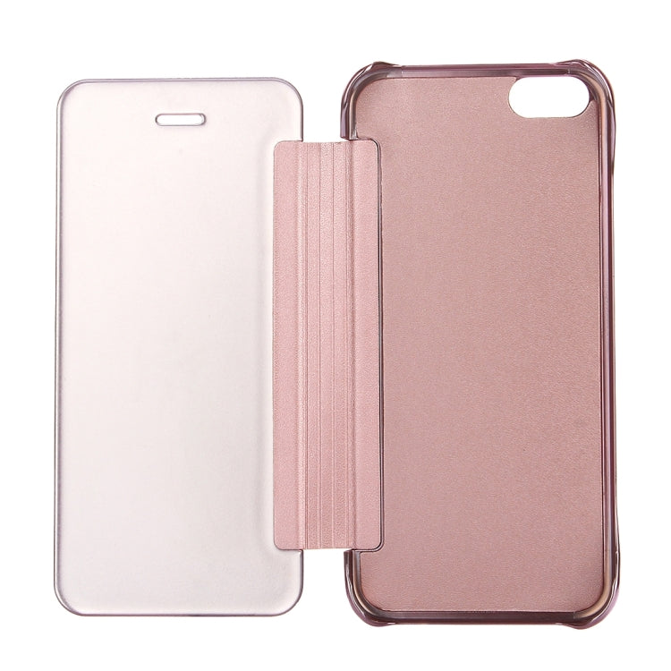 For iPhone SE & 5s & 5 Electroplating Mirror Horizontal Flip Leather Case
