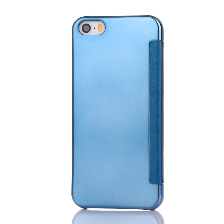 For iPhone SE & 5s & 5 Electroplating Mirror Horizontal Flip Leather Case