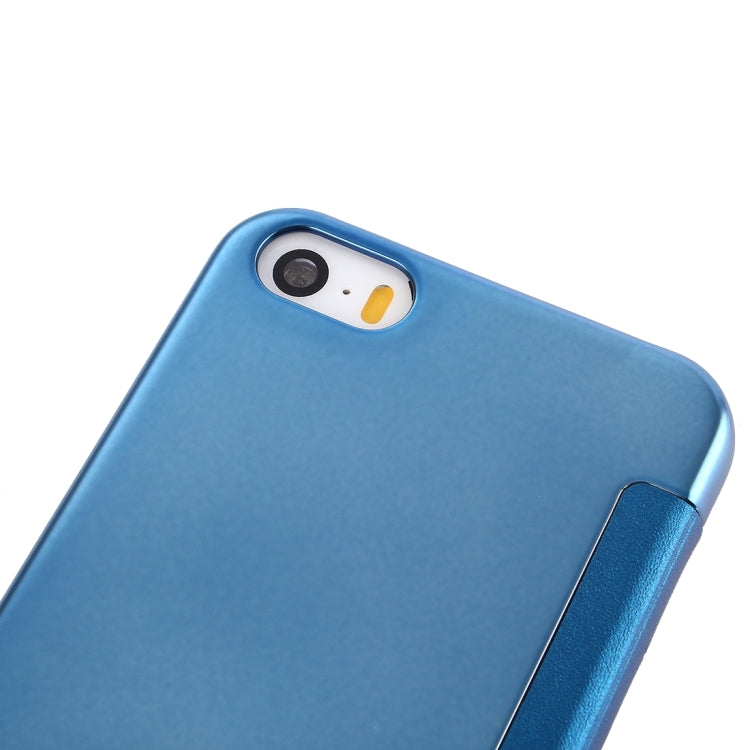For iPhone SE & 5s & 5 Electroplating Mirror Horizontal Flip Leather Case