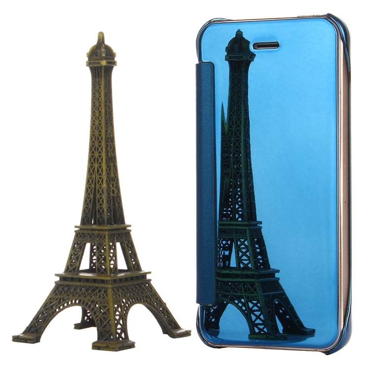 For iPhone SE & 5s & 5 Electroplating Mirror Horizontal Flip Leather Case