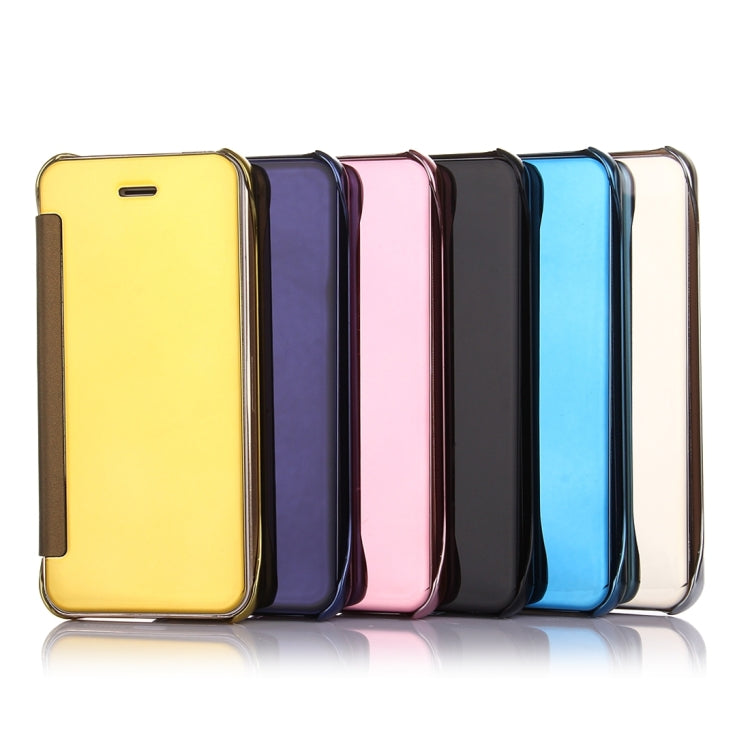 For iPhone SE & 5s & 5 Electroplating Mirror Horizontal Flip Leather Case