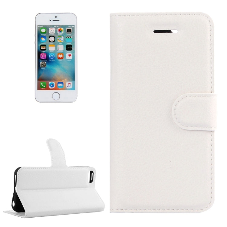 For iPhone 5 & 5s & SE Litchi Texture Horizontal Flip Leather Case with Holder & Card Slots & Wallet