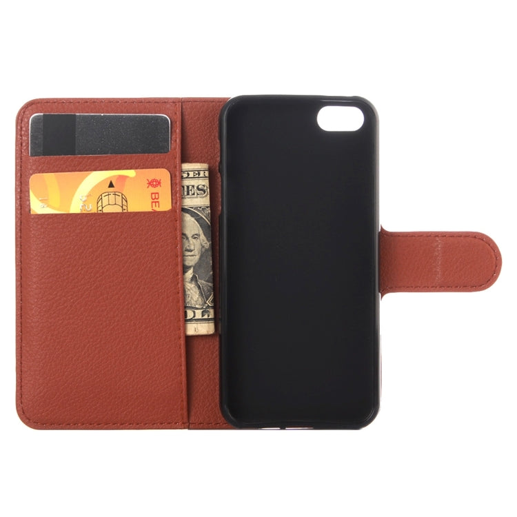 For iPhone 5 & 5s & SE Litchi Texture Horizontal Flip Leather Case with Holder & Card Slots & Wallet