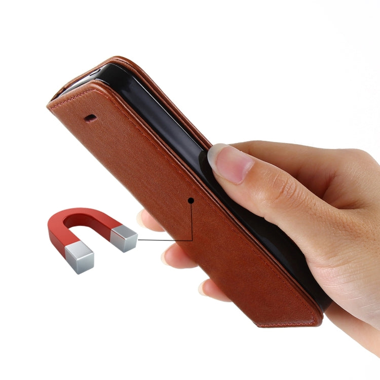For iPhone SE & 5s & 5 Lambskin Texture Horizontal Flip Magnetic Leather Case with Holder and Card Slot