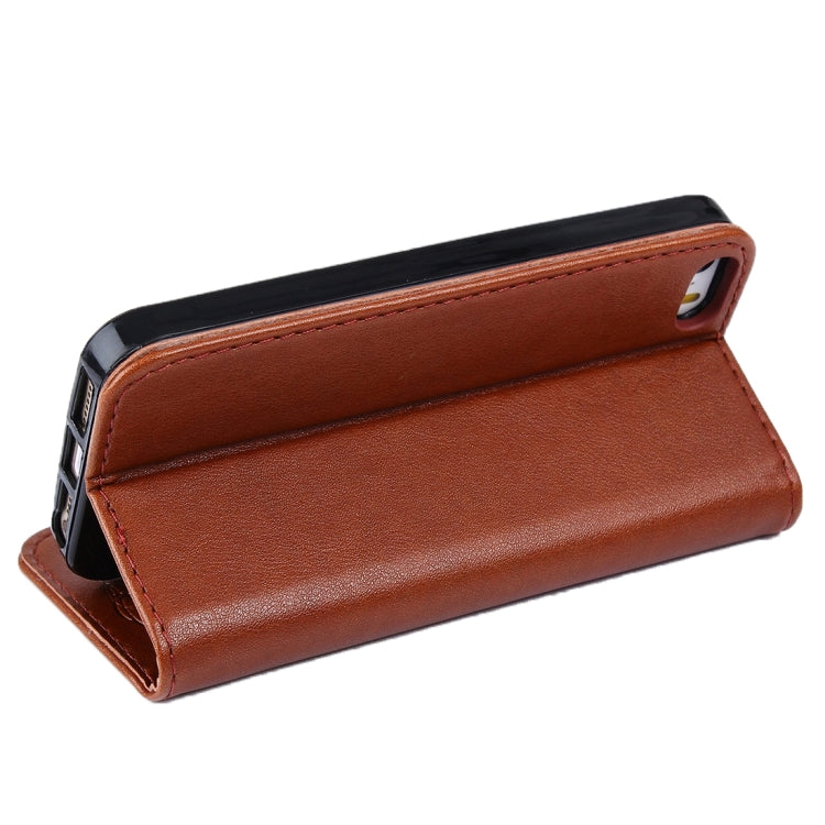 For iPhone SE & 5s & 5 Lambskin Texture Horizontal Flip Magnetic Leather Case with Holder and Card Slot
