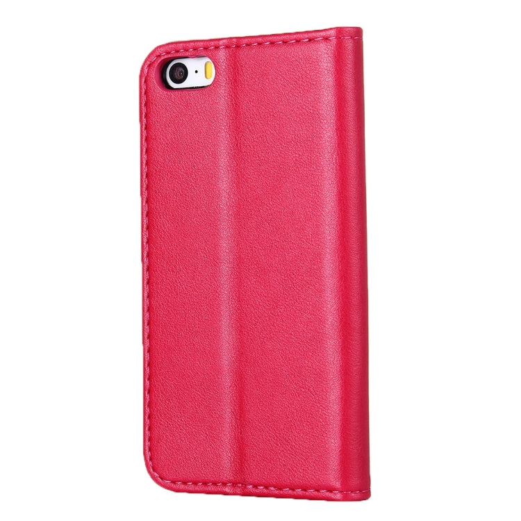 For iPhone SE & 5s & 5 Lambskin Texture Horizontal Flip Magnetic Leather Case with Holder and Card Slot