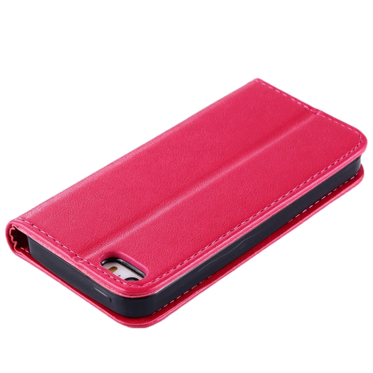 For iPhone SE & 5s & 5 Lambskin Texture Horizontal Flip Magnetic Leather Case with Holder and Card Slot