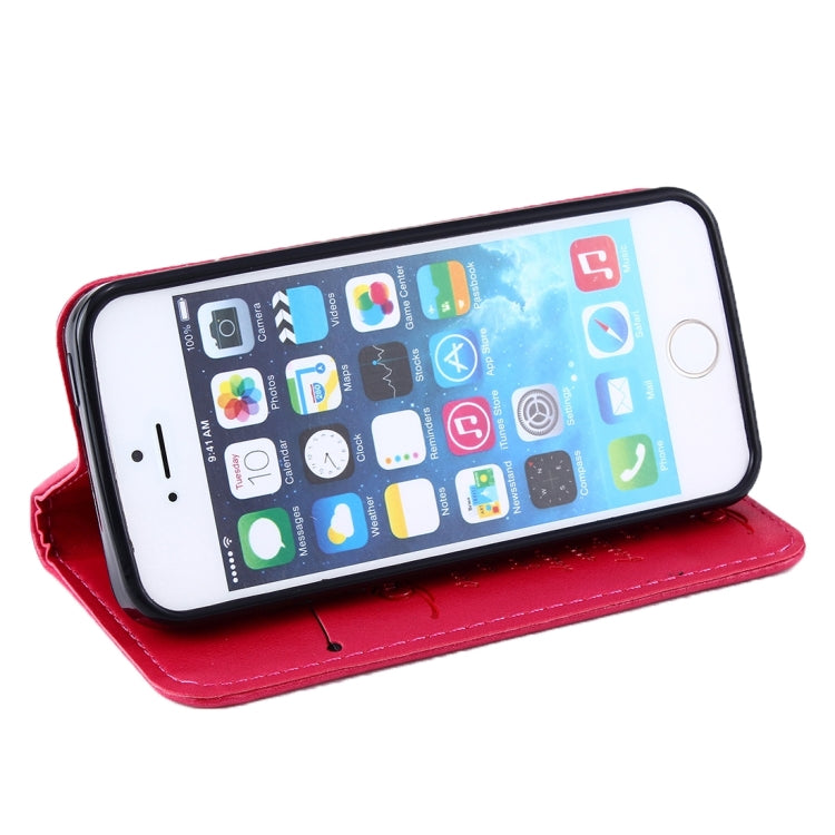 For iPhone SE & 5s & 5 Lambskin Texture Horizontal Flip Magnetic Leather Case with Holder and Card Slot