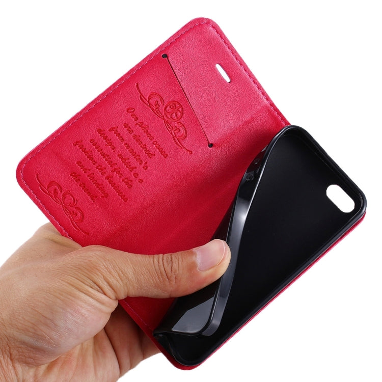 For iPhone SE & 5s & 5 Lambskin Texture Horizontal Flip Magnetic Leather Case with Holder and Card Slot