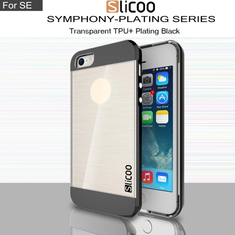 SLiCOO Concise Fashion Separable Brushed Texture Transparent TPU + Electroplating PC Combination Case for iPhone 5 & 5s & SE