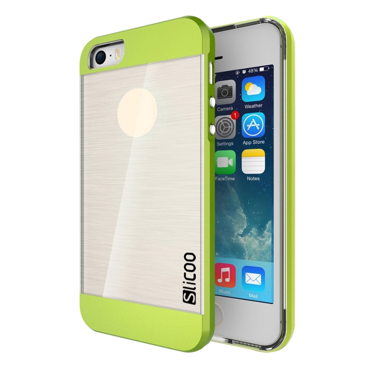 SLiCOO Concise Fashion Separable Brushed Texture Transparent TPU + Electroplating PC Combination Case for iPhone 5 & 5s & SE