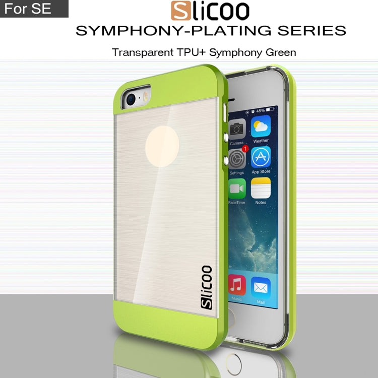 SLiCOO Concise Fashion Separable Brushed Texture Transparent TPU + Electroplating PC Combination Case for iPhone 5 & 5s & SE
