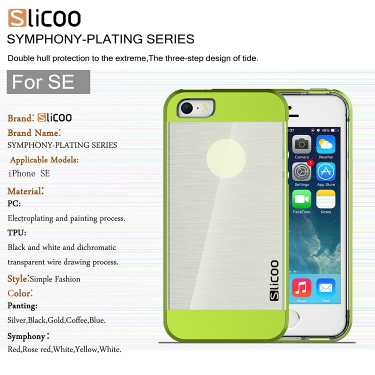 SLiCOO Concise Fashion Separable Brushed Texture Transparent TPU + Electroplating PC Combination Case for iPhone 5 & 5s & SE