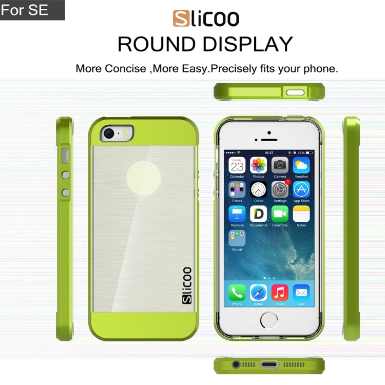 SLiCOO Concise Fashion Separable Brushed Texture Transparent TPU + Electroplating PC Combination Case for iPhone 5 & 5s & SE