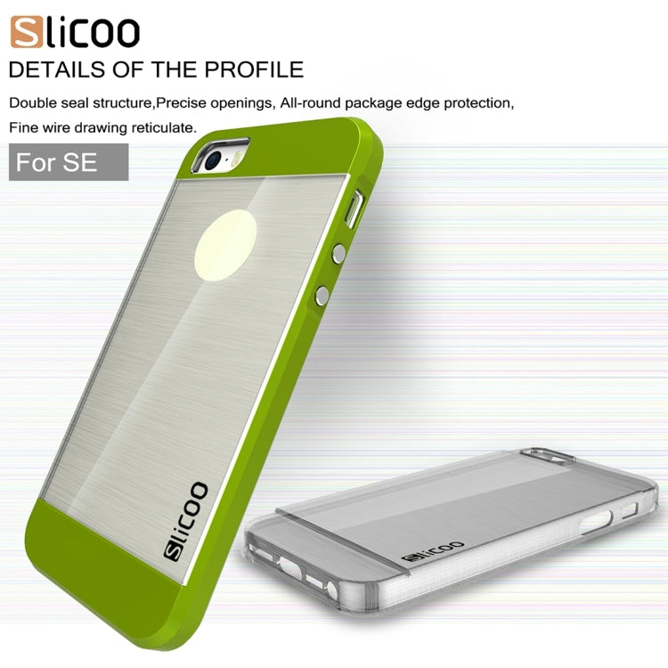 SLiCOO Concise Fashion Separable Brushed Texture Transparent TPU + Electroplating PC Combination Case for iPhone 5 & 5s & SE