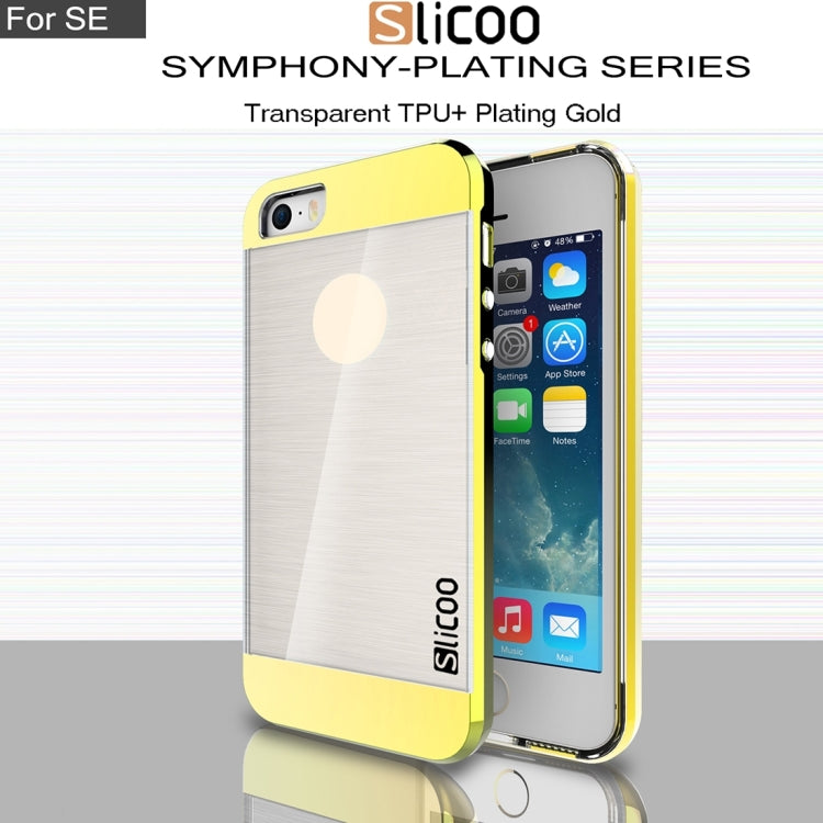 SLiCOO Concise Fashion Separable Brushed Texture Transparent TPU + Electroplating PC Combination Case for iPhone 5 & 5s & SE