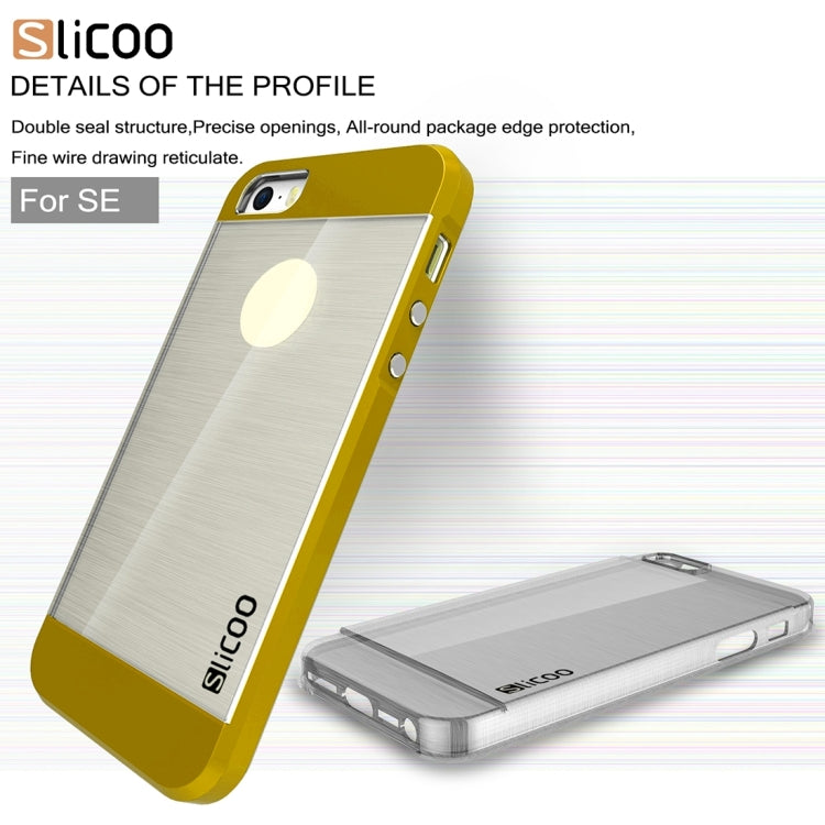 SLiCOO Concise Fashion Separable Brushed Texture Transparent TPU + Electroplating PC Combination Case for iPhone 5 & 5s & SE