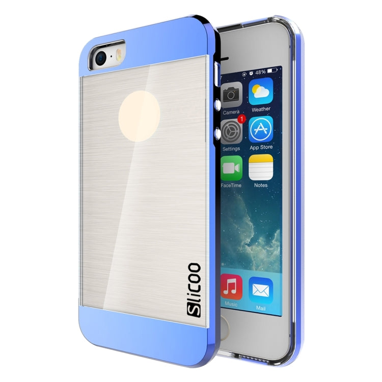 SLiCOO Concise Fashion Separable Brushed Texture Transparent TPU + Electroplating PC Combination Case for iPhone 5 & 5s & SE