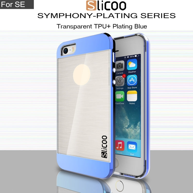 SLiCOO Concise Fashion Separable Brushed Texture Transparent TPU + Electroplating PC Combination Case for iPhone 5 & 5s & SE