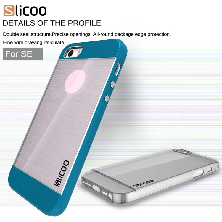 SLiCOO Concise Fashion Separable Brushed Texture Transparent TPU + Electroplating PC Combination Case for iPhone 5 & 5s & SE