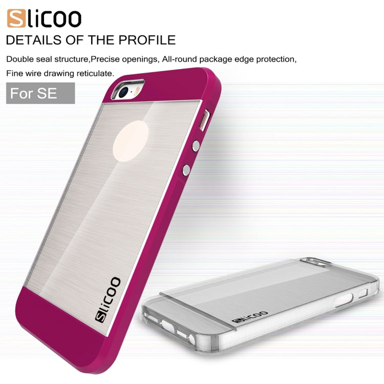 SLiCOO Concise Fashion Separable Brushed Texture Transparent TPU + Electroplating PC Combination Case for iPhone 5 & 5s & SE