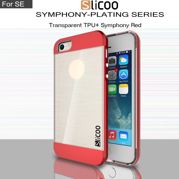SLiCOO Concise Fashion Separable Brushed Texture Transparent TPU + Electroplating PC Combination Case for iPhone 5 & 5s & SE