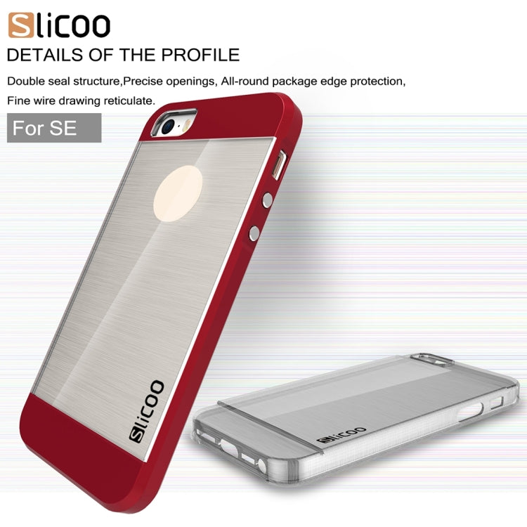 SLiCOO Concise Fashion Separable Brushed Texture Transparent TPU + Electroplating PC Combination Case for iPhone 5 & 5s & SE
