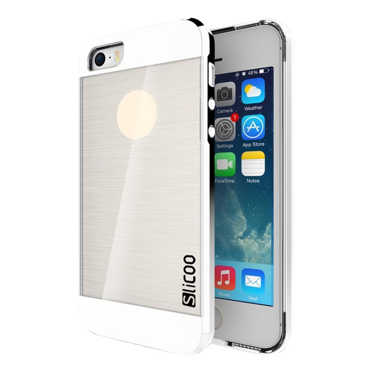 SLiCOO Concise Fashion Separable Brushed Texture Transparent TPU + Electroplating PC Combination Case for iPhone 5 & 5s & SE