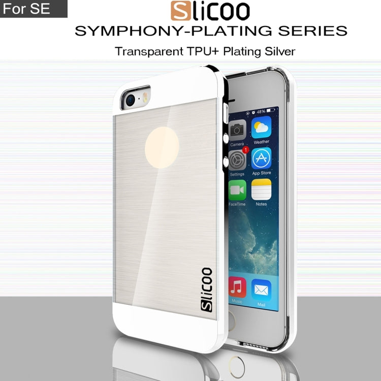 SLiCOO Concise Fashion Separable Brushed Texture Transparent TPU + Electroplating PC Combination Case for iPhone 5 & 5s & SE